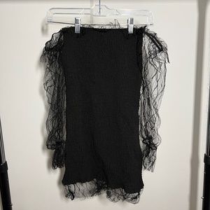 Princess Polly Ribbed Black Dress US Size 6